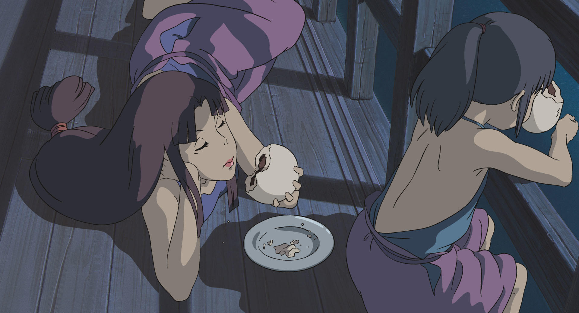 Chihiro having dinner